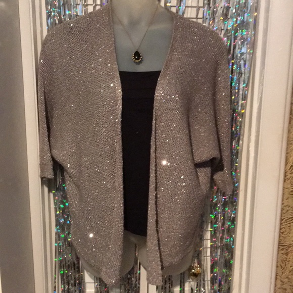 dressy silver cardigan sweater